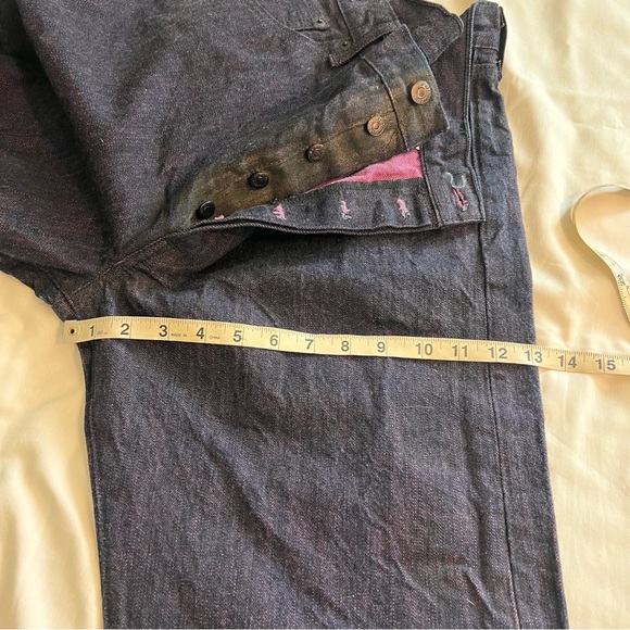 Levi’s 501 Purple Dark Wash Straight Denim 100% Cotton Jeans 33 x 28 - Picture 7 of 13